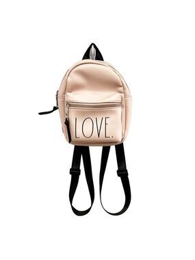Rae Dunn Love Mini/Small Convertible Backpack Slingback Blush Color NWOT